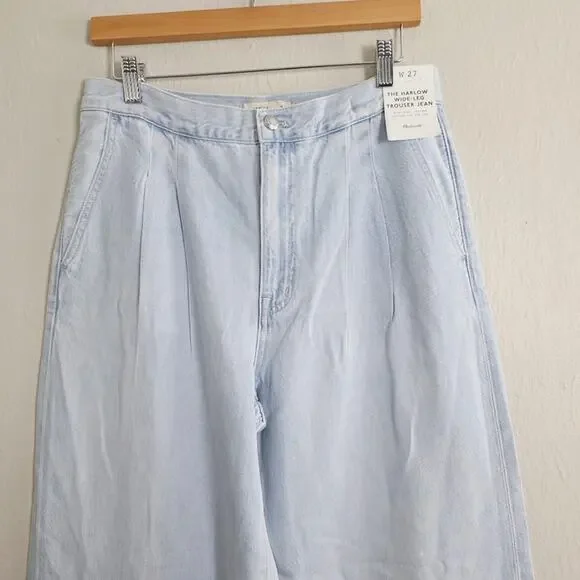 Madewell The Harlow Wide-Leg Trouser Jeans Airy Denim Tencel Light Blue 27 NWT - Picture 11 of 16